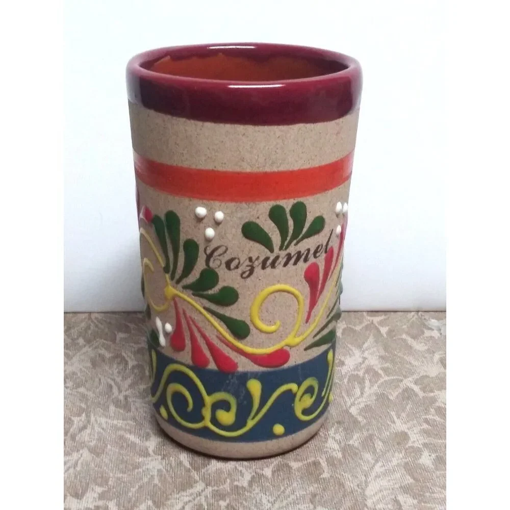 Cozumel Tonala Mexico Vase 5.5